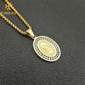 Wholesale Religious Catholic Jewelry Stone Charm Stainless Steel 18K Gold Plated Virgin Mary Necklace