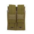 Premium Tactical 9mm Double Magazine Pouch MOLLE Belt Attachment with Flashlight Holder Heavy Duty Mag Holster