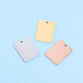 New 15x20mm Smooth Polished Rectangular Blank Pendants for DIY Jewelry Making Stainless Steel Tag Charms