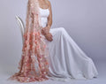 3D Multicolor Mesh Rose Floral Embroidery Dress Haute Couture Roma Fashion Dress Fabric