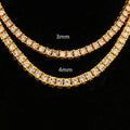 3mm and 4mm Alloy Rhinestone Beads Paving Tennis Necklace Chain Jewelry