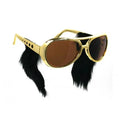 Free Shipping Hot Sell Gold Frame Classic Glasses with Sideburns Costume Sunglasses