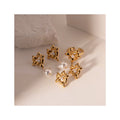 ERESI Design Lava Heart Pearl Stud Earring Ring 18k Stainless Steel Waterproof Gold Plated Love Designed Drop Earring for Women
