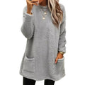 RNSHANGER Sweatshirts for Women New Long Sleeve Pocket Plush Hoodies Women Pullover Solid Color Warm Sweatshirts