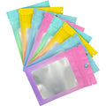 Customizable Matte Window Ziplock Packaging Bags Purple Pink Blue Colorful Gradient Mylar for Small Businesses with Logo Print