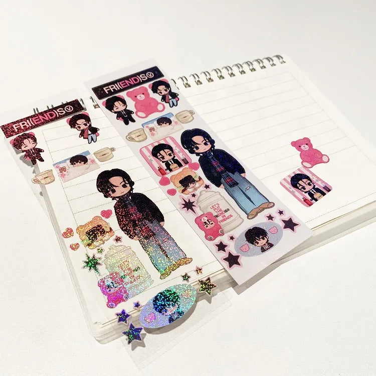 Free Shipping Cute Travel Custom Label Print Clear Sticker Removable Vinyl Sticker on Transparent Sheet
