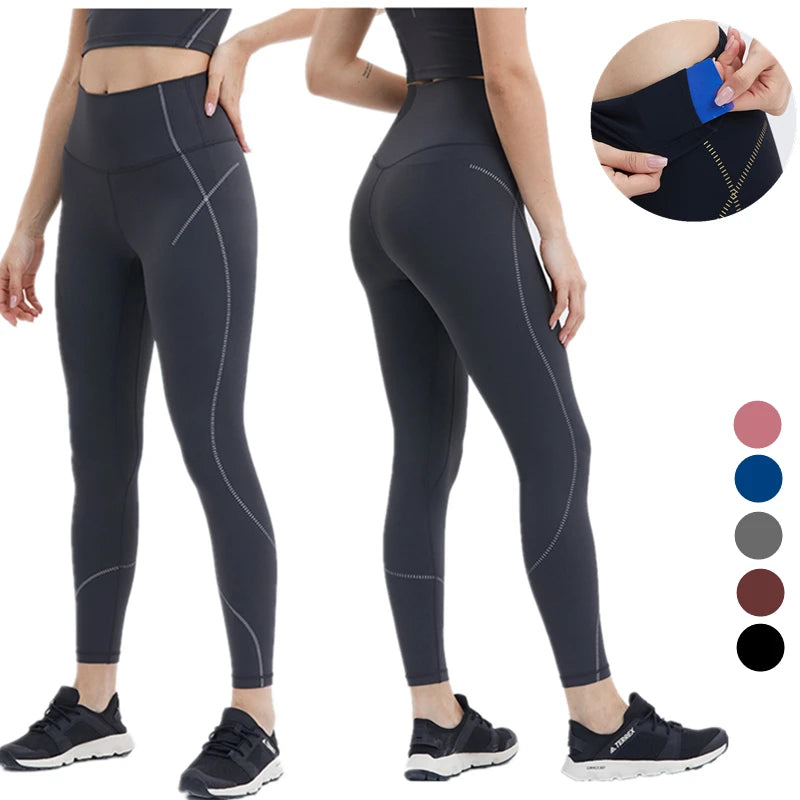 Custom Logo Yoga Wear High Waist Workout Pants Women Comfortable Quick Dry Butt Lifting Tight Yoga Leggings With Pockets