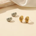 Fashion Women Jewelry Not Fade Titanium Steel Screw Stud Earrings Punk Waterproof 18K Stainless Steel C Shaped Earring YF3262