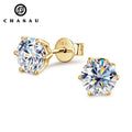 No MOQ Passed Diamond test GRA Certification 6.5MM 1.0CT 14K Solid Gold 5MM 0.5CT Moissanite Stud Earrings