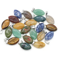 Trendy Jewelry Making Charms Natural Stone Agate Obsidian Opal Turquoise Crystal Horse Eye Yellow Jade Pendant