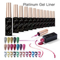 JTING New Style High Density Platinum Drawstring Gel Nail Art Metallic 12 Colours 36 Colors Pastel Liner Gel with Brush Head