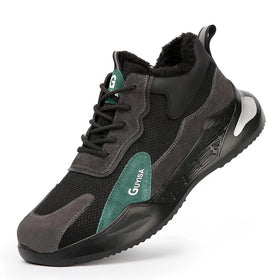 For GUYISA Brand Anti-Slip Safety Shoes with Faux Suede Upper Woodland Farmer Style for Summer Winter and Autumn