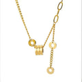 Lady's Stainless Steel Charm Necklace Imitation Pearl Light Luxury Small Easy-to-Wear Gold Plated Collarbone Butterfly Shape
