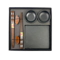 Custom Sushi Slate Plate Dinnerware Set With Wood Chopsticks and Melamine Dish Restaurant Tableware Gift Set