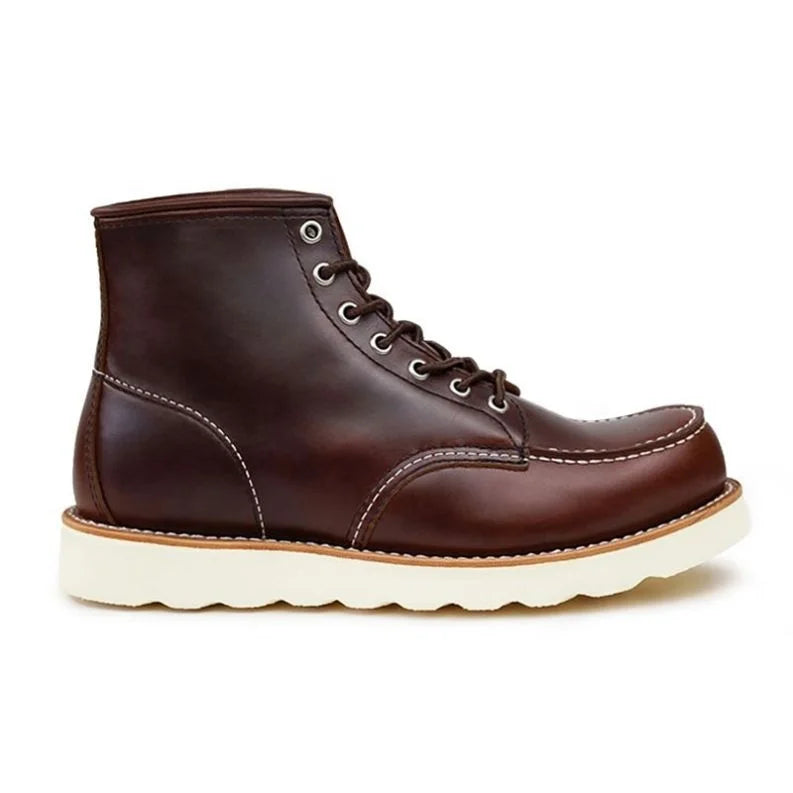Goodyear Motorcycle Ankle Height Increasing Western Desert Style Combat & Chukka Boot Autumn Winter Round Toe Boot
