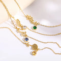 Women Girls' Personalized Birthstone Flower Bracelet Non-Tarnish Waterproof Stainless Steel Gold Jewelry Fashion Charm Bracelets