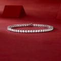 Customized 3mm 4mm 5mm D Color VVS Round Brilliant Cut Moissanite 925 Sterling Silver Tennis Bracelet