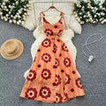 Bohemian Holiday Dress Women's Design Sense Temperament Print Halter Dress