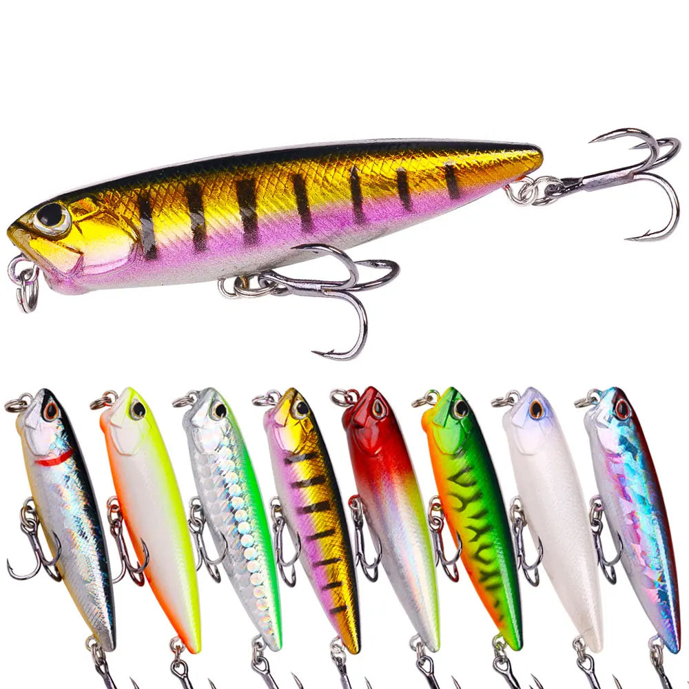 New Cheap Hard Stick Lures Top High Level 6.5cm-6g Black Fishing Hook Sinking Pencil Lure Bait