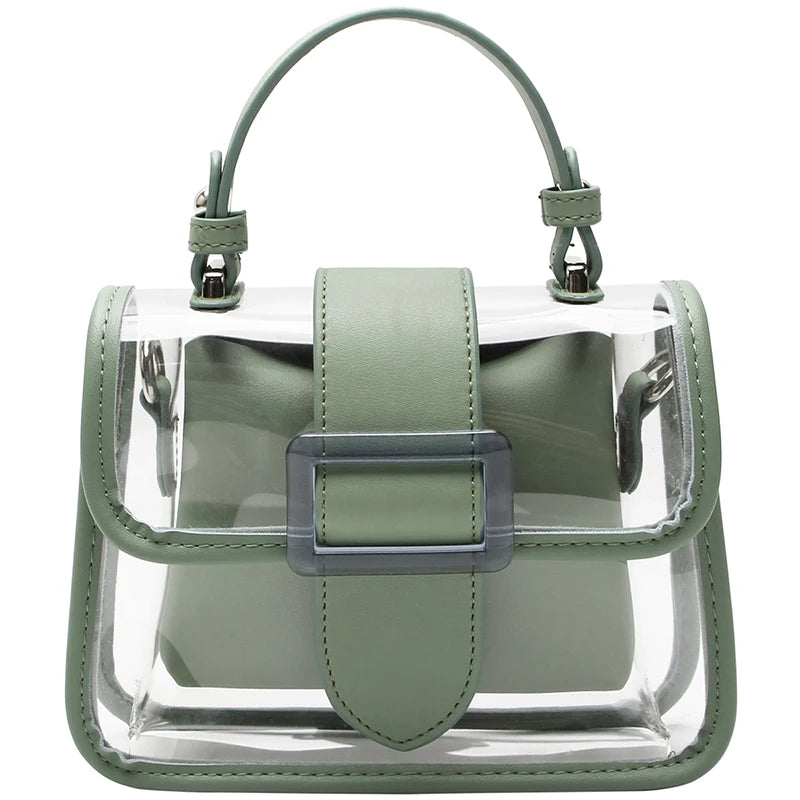Ladies Beach Bag Shoulder Bag PVC Handbags Transparent Trending 2020 Fashion for Women Single Clear HOOK&LOOP Pillow