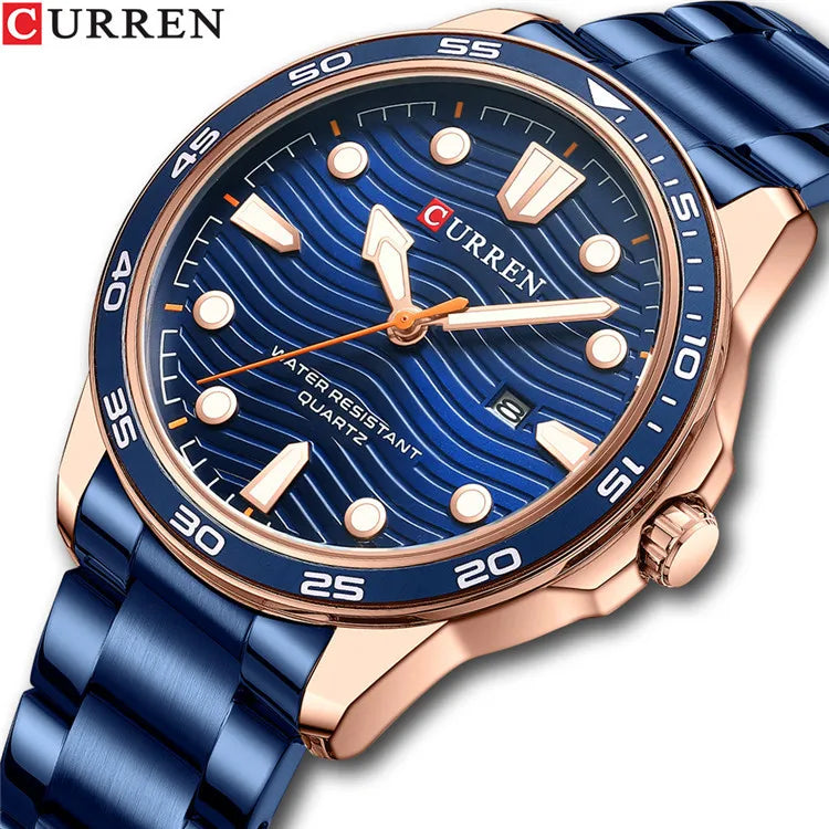 CURREN 8426 Fashion Design Stainless Steel Men Watch Luxury Waterproof Quartz Watches Luminous Wristwatches