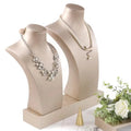 DOC Wholesale Custom Gold Leather Counter Shop Exhibitor Leather Necklace Bust