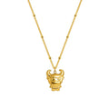 Fashion New Three-dimensional Calf Necklace Stainless Steel Plated 18K Real Gold Necklace Jewelry