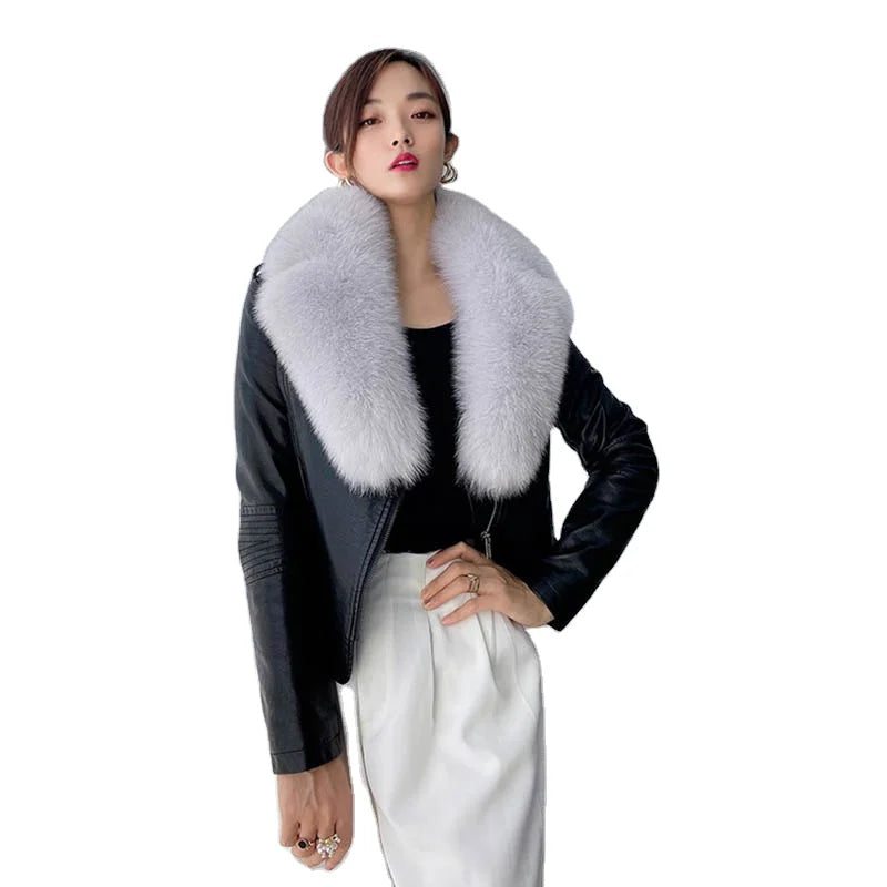 MWfur Wholesale Fox Fur Trim Fluffy Fur Necklace Detachable Fox Fur Collar