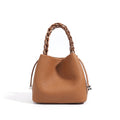 Women's Trendy Fashion Genuine Leather Crossbody Bucket Bag with Adjustable Strap Personality Handbag for Summer Lady