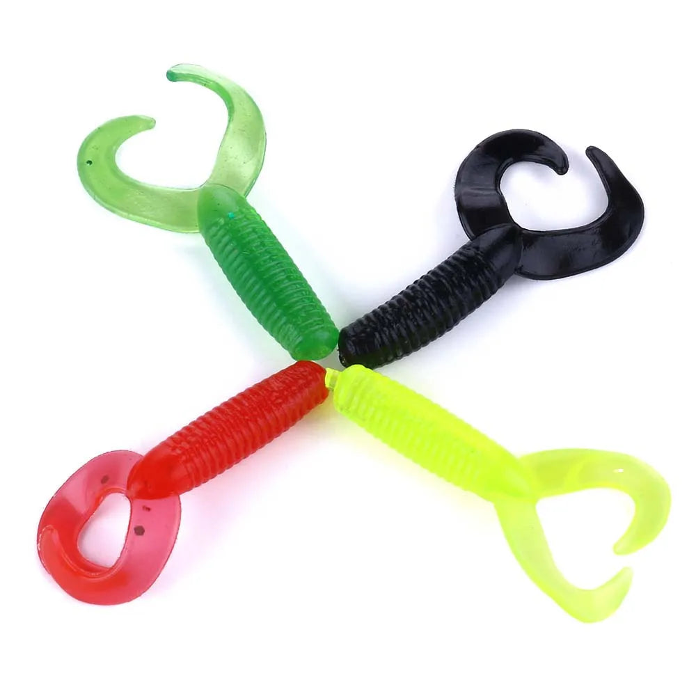 20pcs/bag 3.5cm Wholesale Two-tailed Fishing Worm Fishing Lure with Competitive Prices