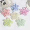 Korean Version of Fashion Sweet Little Fresh Mori Floral Print Transparent Grab Clip commuter Hair Clip Hair Accessories