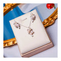 4-6mm 925 Silver Jewelry Pearl Necklace Pendant Silver Plated Star Earrings White Fresh Water Pearls Set