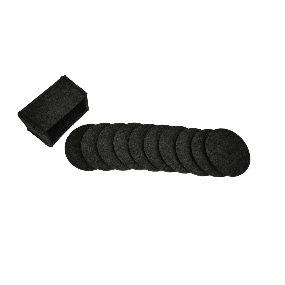 Customized Round 10cm  Felt Cup Coaster with Holder