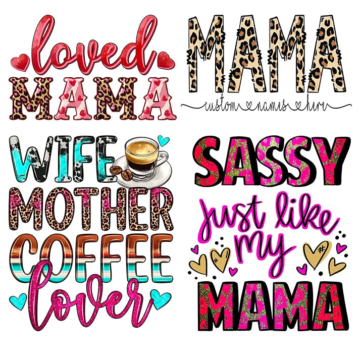 Custom Anime Mothers Day Uv Dtf Vinyl Heat Transfer Screen Print Transfers Wholesale Iron on Patches for Clothes