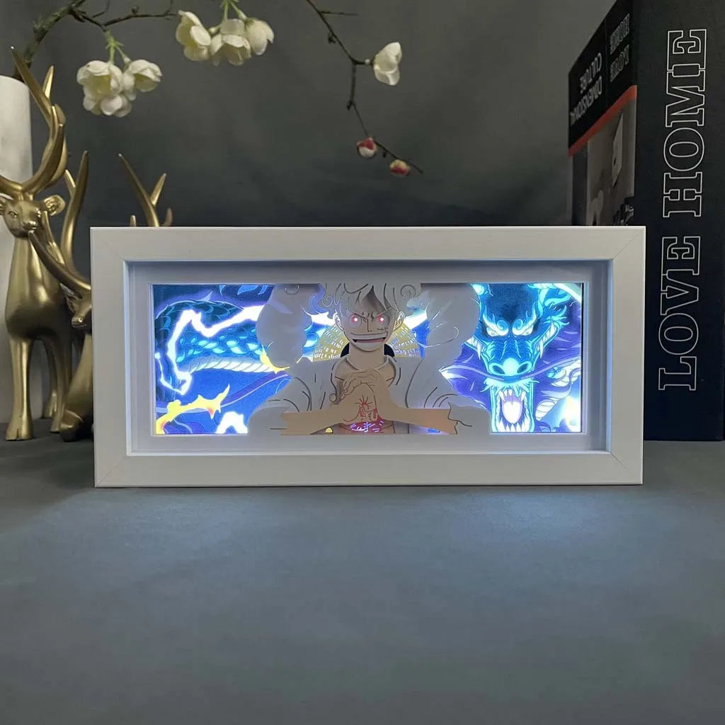 160 Designs Remote One Pieces Nice Gear 5 Luffy 3d Paper Carving Lamp LED Anime Light Box Outdoor Cosplay Series Craft