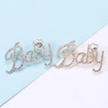 Fashion Lady Accessories Crystal Letters Brooch Pin Baby Brooches for Women Clothes Decoration