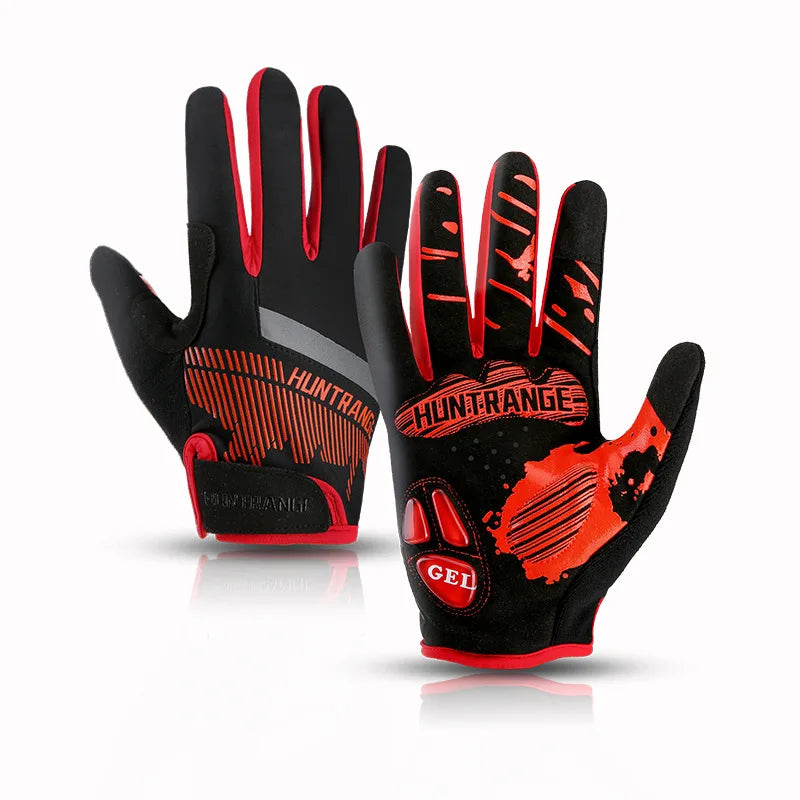 Full Finger MTB Road Bicycle Gloves Absorbing Gel Pad Anti-Slip Breathable Motorcycle Mountain Bike Gloves for Night Biking