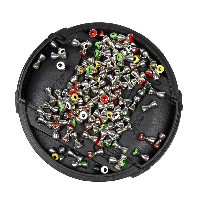 3D Realistic Solid Dumbbell Fish Eyes Fly Tying Materials Sunken Brass Barbells Beads Pseudo Eyes