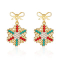 New Creative Asymmetrical Christmas Jewelry Cartoon Enamel Cute Christmas Santa Claus Tree Elk Earrings Holiday Gift Earrings