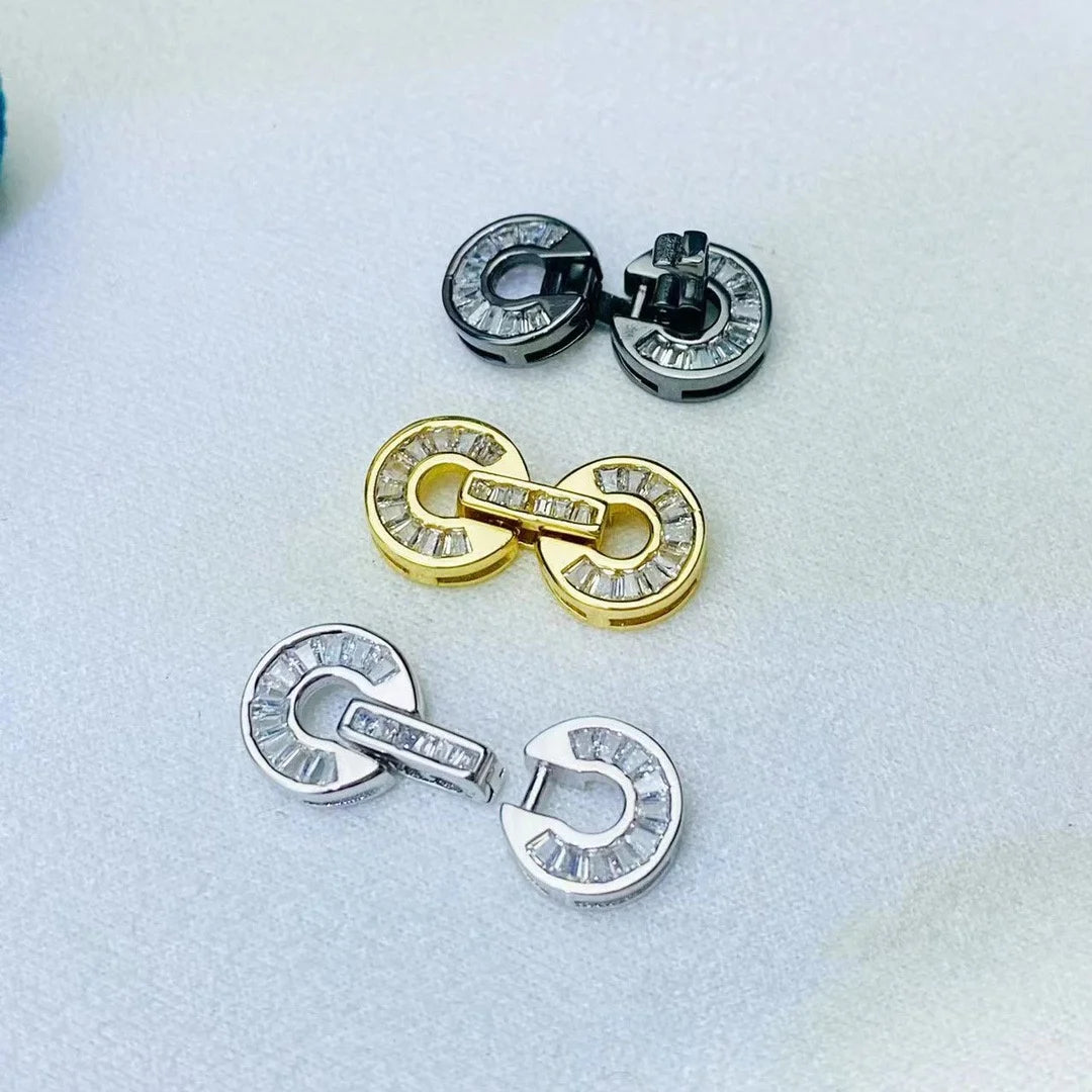 C313 6-9mm 925 Sterling Silver 18K Gold Plated Pearl Clasp for Jewelry Wholesale Metal Cord Ends Clasp Necklace/bracelet Clasp
