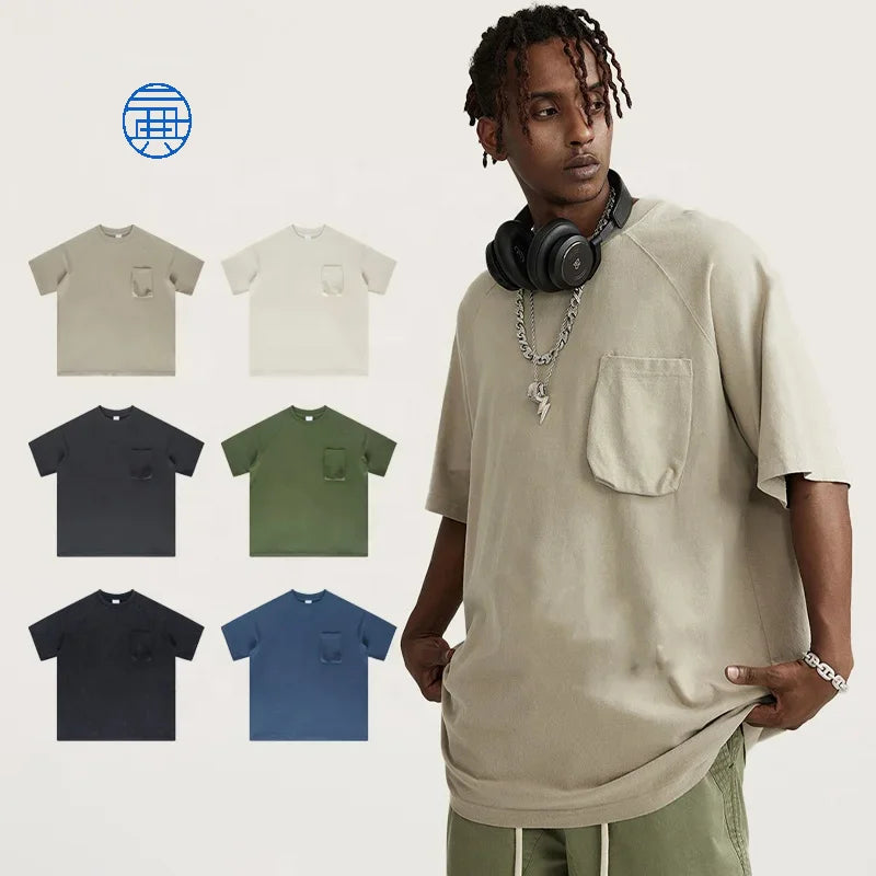 Top Quality Cotton Acid Wash Raglan Sleeves T Shirt Washed T Shirt Oversized Tshirt