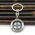 Customized 3D Metal Keychain JERUSALEM Cross Souvenir Creative Cartoon Style Religious Event Gift Alloy Keychain