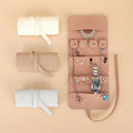 Leather Jewelry Pouch Custom Customizable Luxury Small White Pink Jewelry Roll Pouch Pouches