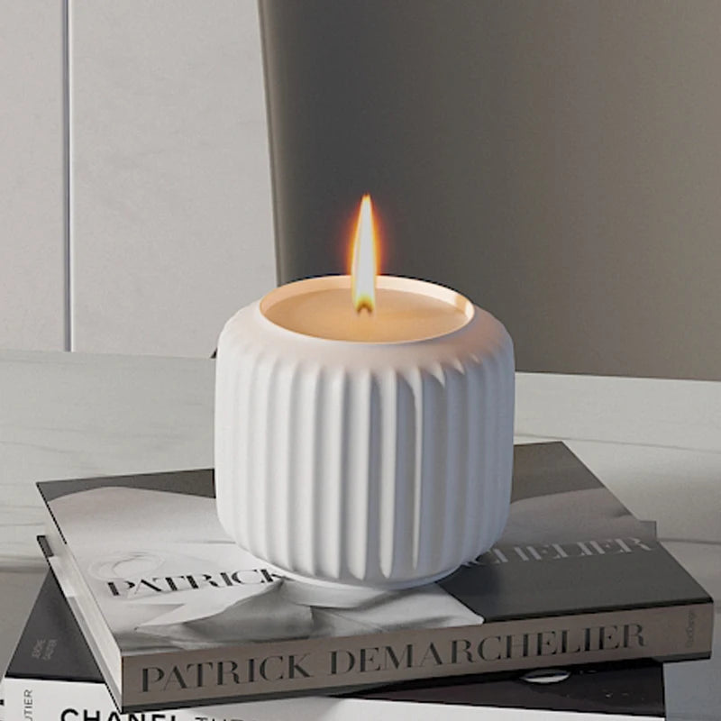 OEM Luxury Handmade Concrete Table Candle Jars Custom Logo Coloured for Home Decoration Factory Price