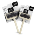 Baoli OEM Cepillo De Perro M 120x178mm Fine Pins Cat Grooming Massage Grooming Wooden Long Metal Pin Slicker Dog Brush Pet Brush