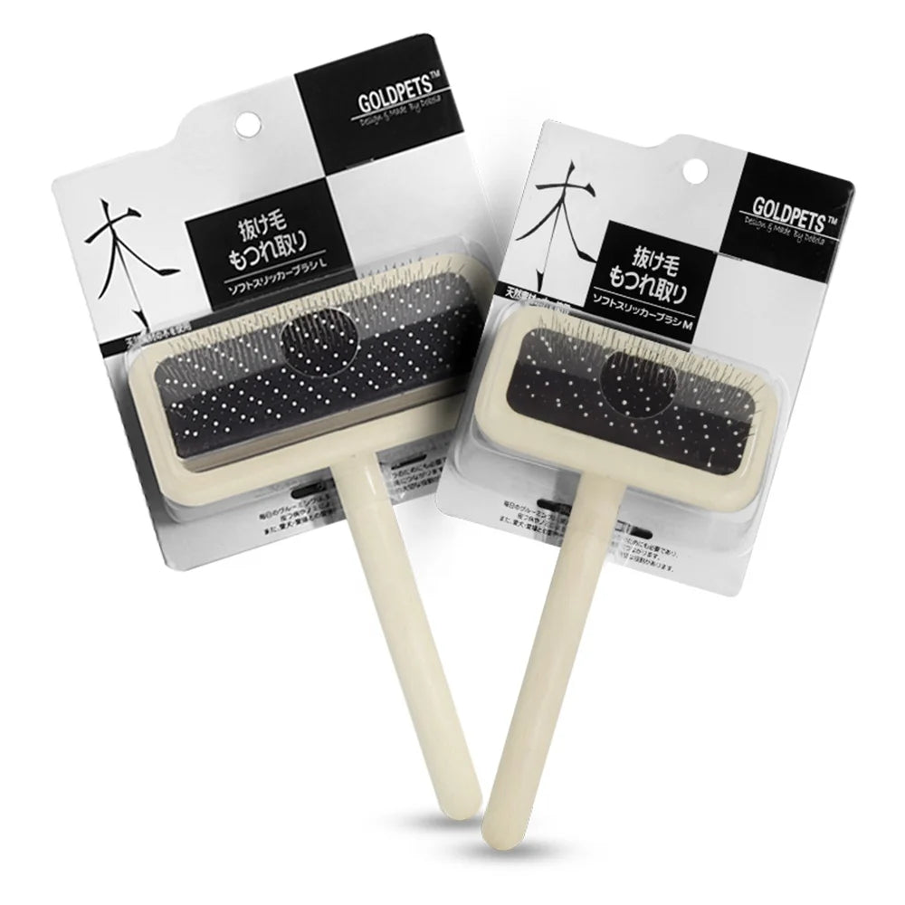 Baoli OEM Cepillo De Perro M 120x178mm Fine Pins Cat Grooming Massage Grooming Wooden Long Metal Pin Slicker Dog Brush Pet Brush