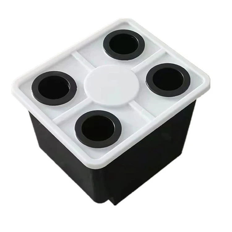 11 L Black/Beige Bato Buckets With Elbows One/Two/Four Holes White Covers Hydroponic Dutch Bucket for Tomato and Herbs