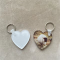 MDFSUB Custom Free Sample 4mm Thick Sublimation Acrylic Keychain Blank 50x50mm Heart Shape Sublimation Blank Acrylic Keychains