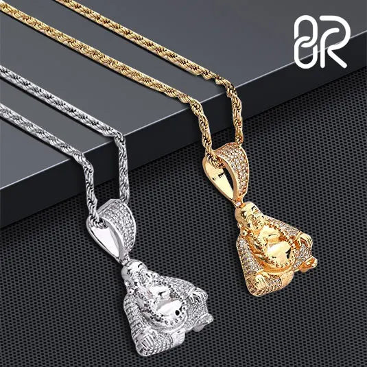 Custom Maitreya Buddha Moissanite Pendant Wholesale 925 Sterling Silver VVS Fine Jewelry Pendants