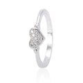 Silver Classic Hearts Ring Solid 925 Sterling Silver Dazzling Zircon Charm Finger Rings for Women Wedding Fine Jewelry